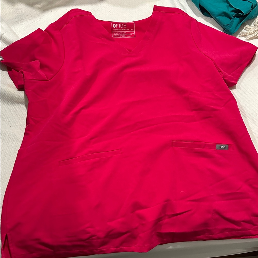 Figs Women's Top in Bright Pink